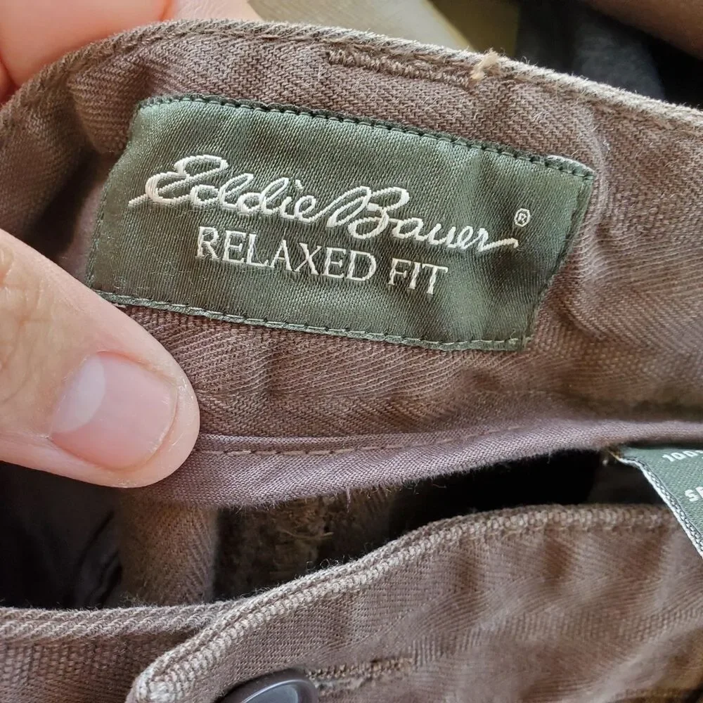 Eddie Bauer Relaxed Fit Brown Pants Size 34X30